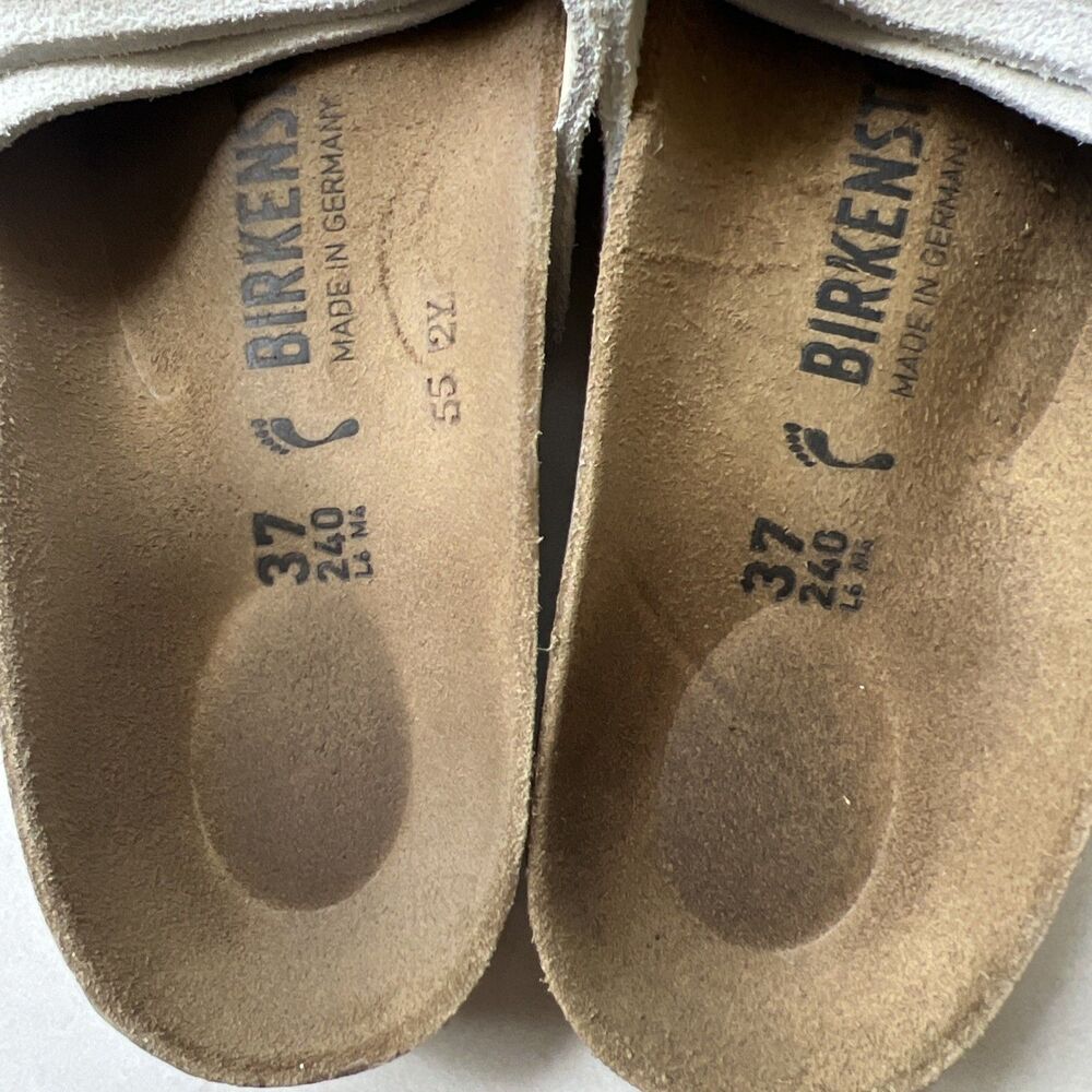Birkenstock Womens 37 Oita Sandals Shoes Antique White Suede Slide Comfort - Picture 5 of 11